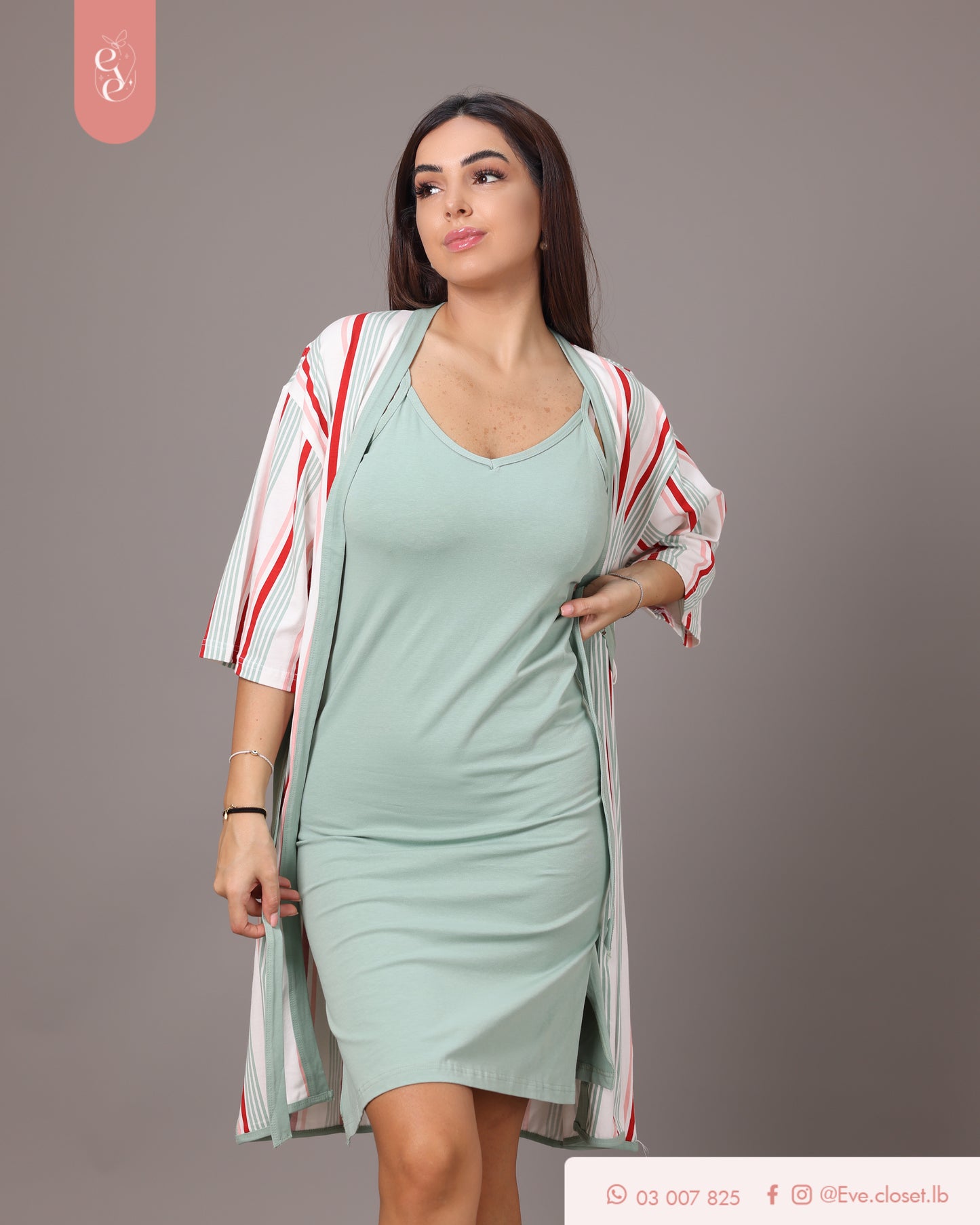 Mint green dress and robe