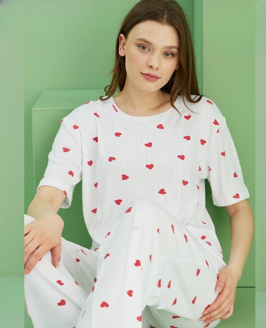 Long sleeve heart pajama
